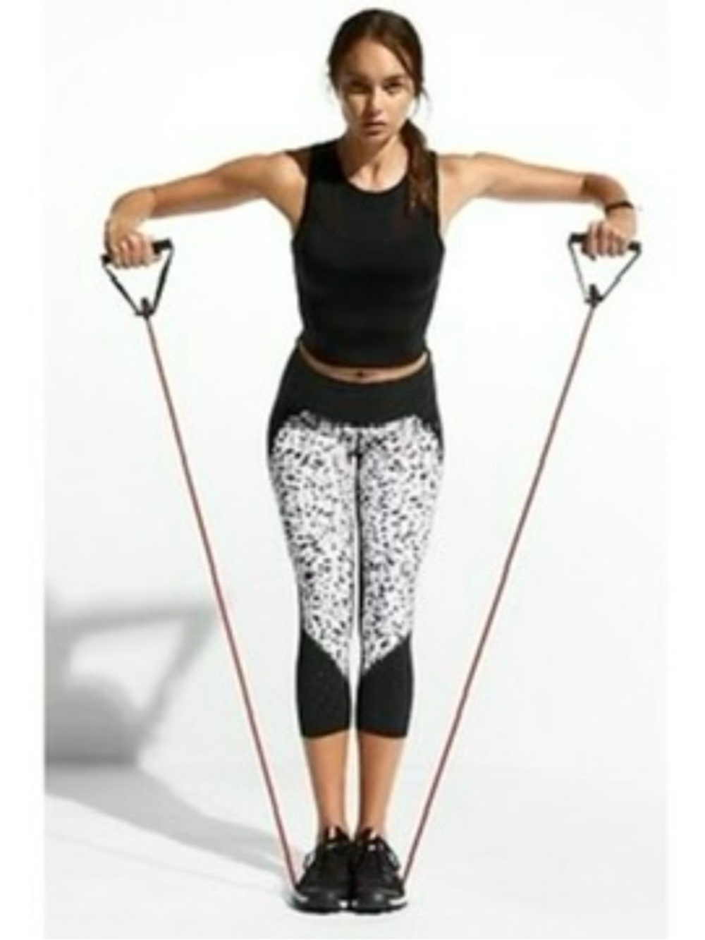 New Athleta Women’s Printed Stealth TruCool Capri Crop in Printed Black + White